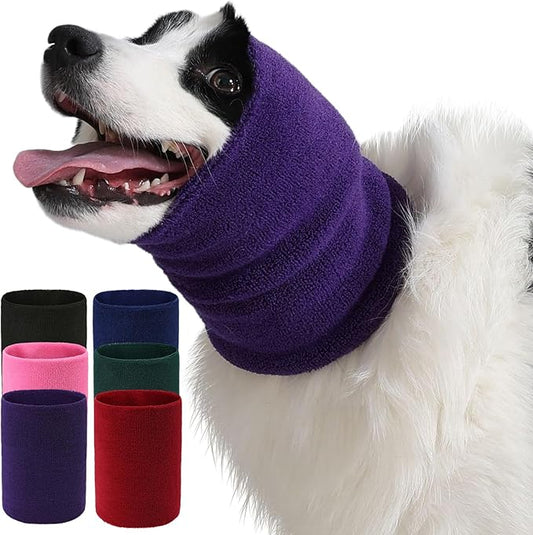 Dog & Cat Calming Band Cat Anxiety Relief Cover,Double Layer Thickened Pet Ears Elastic Neck Band Noise Cancelling Ear Muffs for Anxiety Relief/Noise Protection,Grooming,Thunder,Fireworks