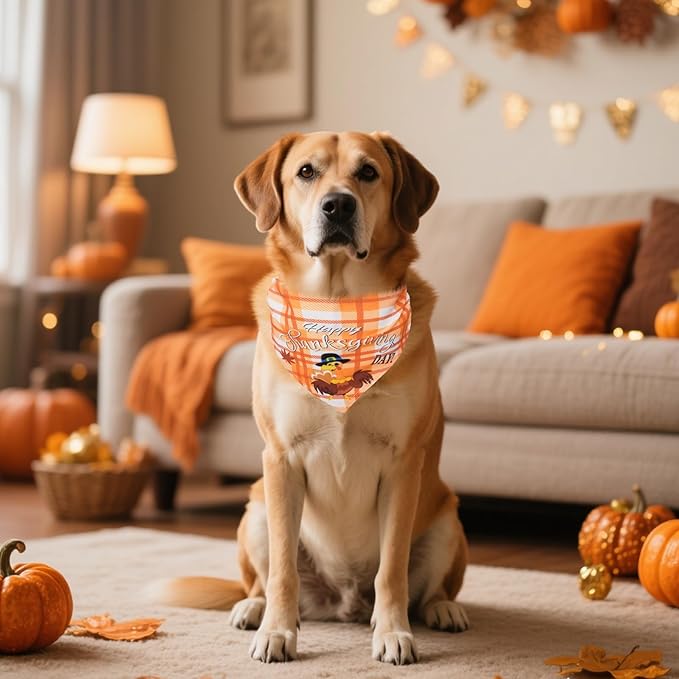 KOOLTAIL Halloween Dog Bandanas, 3 Pack Fall Holiday Thankgiving Christmas Washable Pet Bandanas Scarf Bibs Kerchief, Dog Apparel & Accessories for Girl Boy Small Medium Large Dogs Puppy Cats