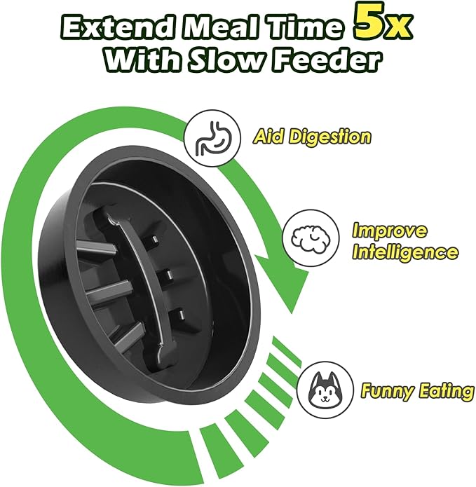 SHAINFUN Christmas Elevated Slow Feeder Dog Bowls with Mat for Large Dogs, Adjustable Height, Tall Raised Dog Food Water Bowl Stand Gift for Dogs