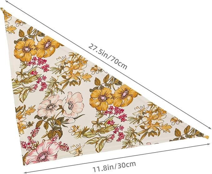 Floral Flower Dog Bandana Scarf Triangle Bibs Pet Accessories Cat Kerchief