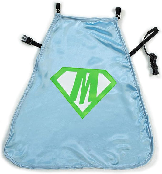Everfan Personalized Dog Superhero Cape (Medium 15" Long (10-25 lbs), Light Blue)