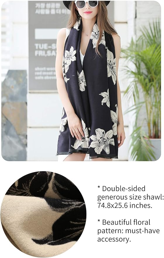 Jeelow Womens Pashmina Shawl Wrap Scarf - Elegant Dressy Evening Poncho Cape for Formal and Wedding Outfits