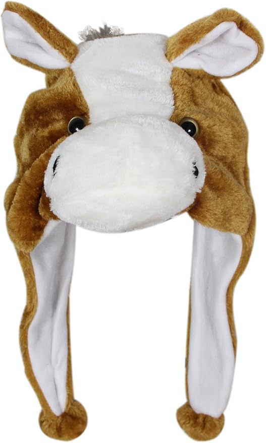 Plush Fun Animal Hats One Size Cap Polyester With Fleece Lining