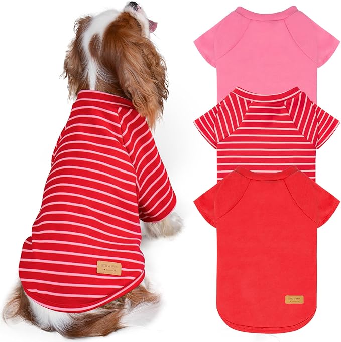 KYEESE 3Pack Dog Sweater Pet Coat with Sleeves Soft Dogs Sweatshirt Stretchy Dog Sweaters for Small Dogs Girl Comfy Cat Clothes Pullover Puppy Fleece Sweater Lightweight Cat Sweaters for Cold Weather