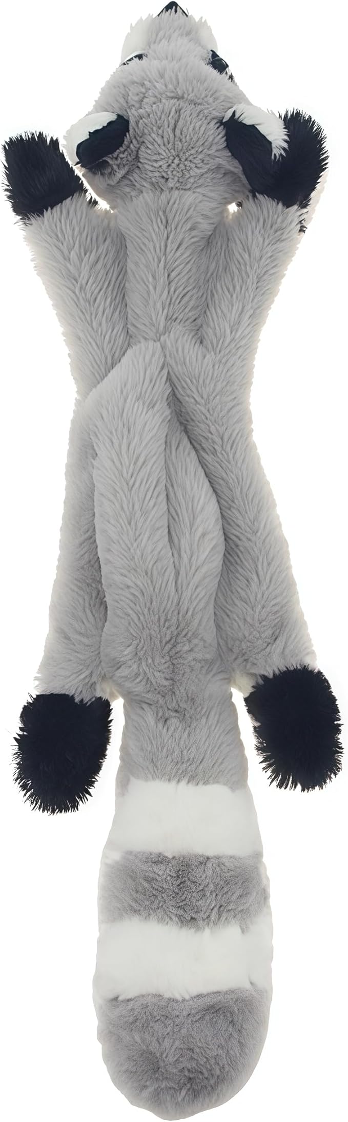 Squeaky Plush No-Stuffing Dog Toys, 4-Pack Animal Set, Fox Tiger Skunk Raccoon, Small & Medium Dogs