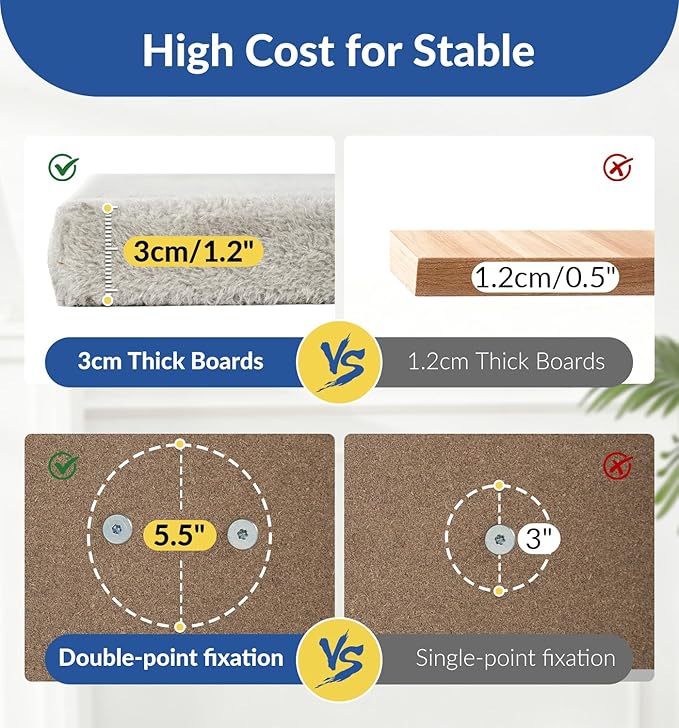 Cat Craft Cat Scratching Post with Bed Carpet Scratching Post with Perch Cat Pole for Indoor Cats Cat Tree Tower, Light Grey