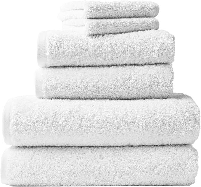 Coyuchi Cloud Loom Organic Towels, 6 Piece Set (Alpine White)