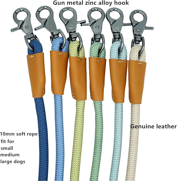 5FT Nylon Rope Dog Leash, Short Leash for Training Small Medium Large Dogs (Navy Blue, 5FTx10MM)