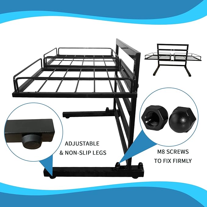 Elevated Dog Bowl Stand - Adjustable Holder with 3 Heights for Small to Large Dogs (For 2Pcs 9.8in Bowls)