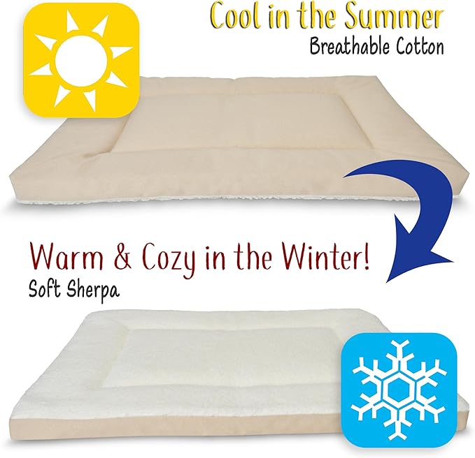 Pet Dreams Dog Crate Pad - Washable Kennel Mat, Crate Pads for Dog Cages, Non-Toxic, Flat Indoor Cat Bed, Fits iCrate 18, 24, 30, 36, 42, 48 Inches (Khaki, Large, 36")