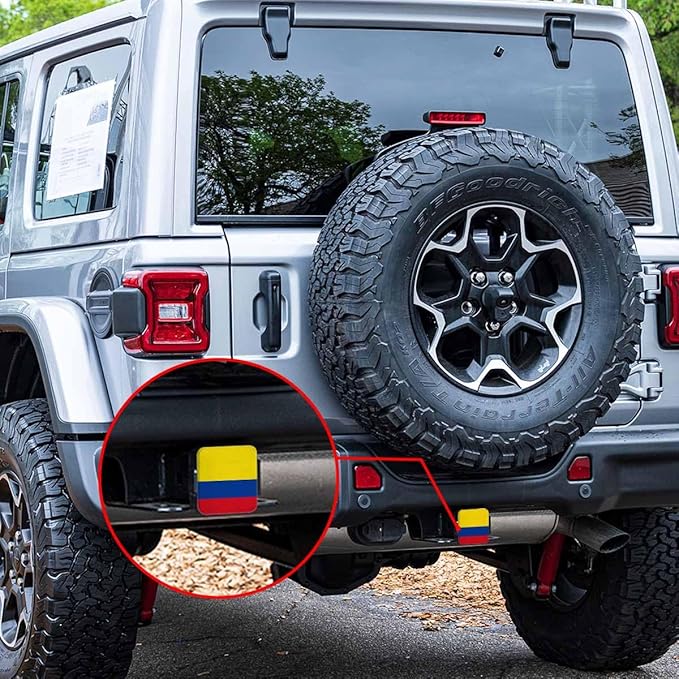 Colombian Flag 2" Hitch Cover National Colombia Flag Horizontal Tricolour Hitch Tube Covers Keep Trailer Hitch Receiver Tube Clean and Protected for Sedans Tractors Trucks Cars