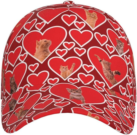 Cute Cat Cap Cat Baseball Cap Cat Sun Hat Adjustable Cap Cute Hat Trucker Hat Cap for Women Men