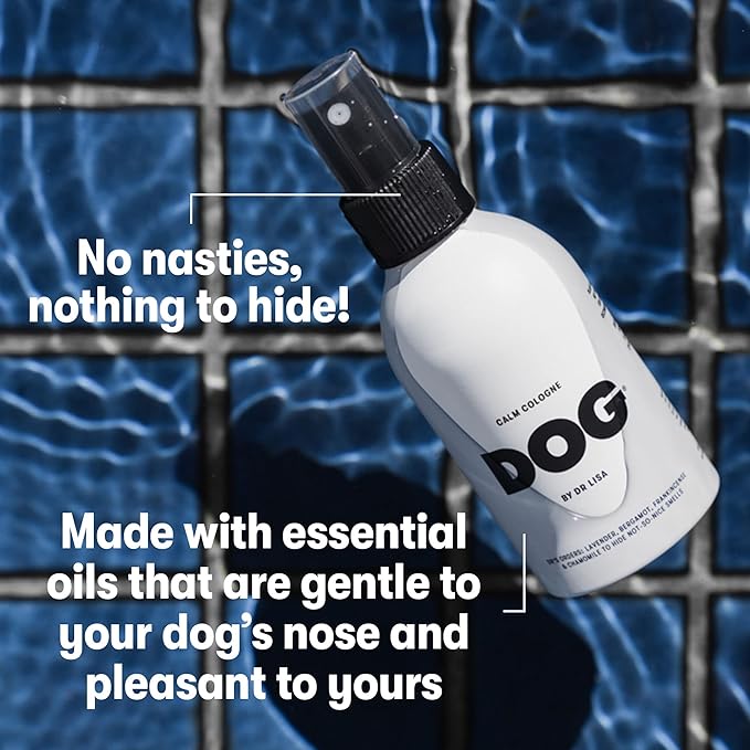 DOG by Dr Lisa - Sweet Cologne - With Mandarin, Neroli & Vanilla - Natural Dog Perfume - Pet Deodorant Spray - Plant-Based Essential Oils - Vegan - 4.2oz