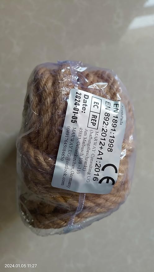 5/16 inch (8mm) x 164 ft (50Meter) Natural Sisal Hemp Rope Heavy Duty Thick Twine for Cat Scratcher Post Tree, Garden, Binding, Crafts Packing Material