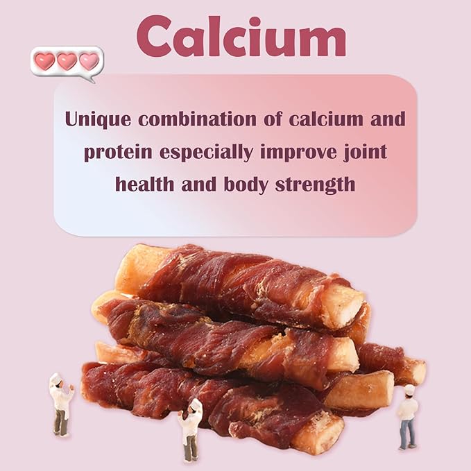 ASMPET Dog Treats Bones, Duck Wrapped Beef Cartilage, Rawhide Free & Grain Free Dog Snacks