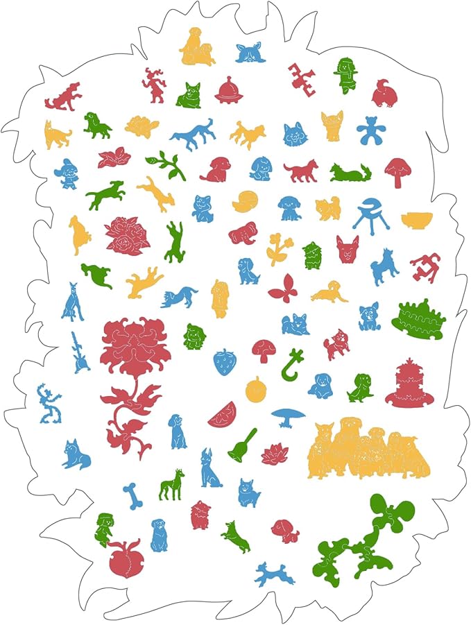 Bovearto Wooden Puzzles for Adults, Stained Glass Dog Wooden Jigsaw Puzzles, Unique Shaped Animal Flower Puzzle Gifts for Kids Challenge Thanksgiving Christmas Puzzle Family Games (12.7"*16.9'')