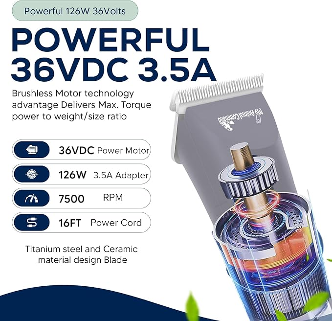 Professional Livestock Clippers for Grooming, Lightweight, Powerful Due to Our Innovative Brushless Motor, Thick Coats Trimmer for Sheep, Horses, Pigs, Farm Animals and Large and XL Dogs (Rescued)
