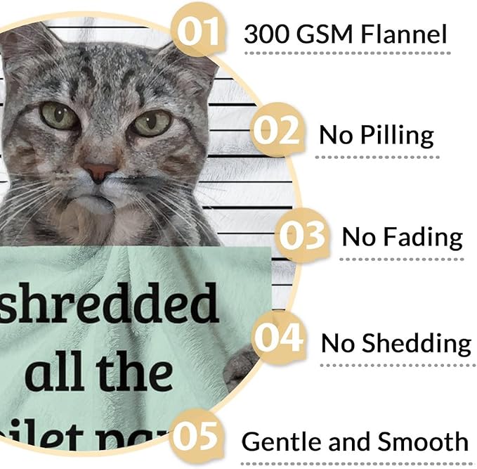 Personalized Cat Blanket Gifts with Name - 60"x80" Cute Throw Blanket for Adults Kids - Black Soft Plush Throws for Bed, Couch & Travel