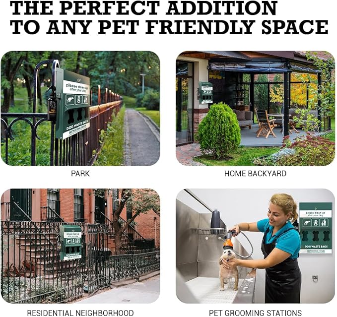 ALAGPRO® Pet Waste Station Bag Dispenser Outdoor Dog Waste Station with Hand Sanitizer Bottle, Dog Poop Station with Free 600 Roll Waste Bags for Backyard, Park & HOA's