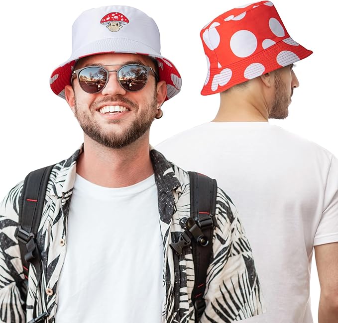 Psychedelic Bucket Hat Fisherman Cap for Women Men, Trippy Art Casual Travel Beach Sun Hats for Summer