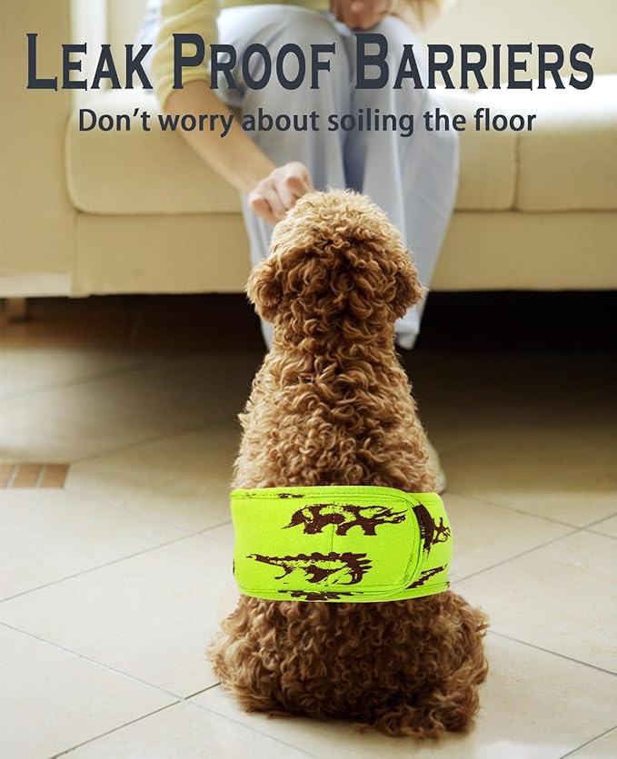 3 Pack Belly Bands for Male Dogs, Reusable Washable Male Dog Diapers,Soft and Comfortable Leak Proof Doggie Wraps with High Absorbing, for Untrained, Incontinence Small Medium Dogs