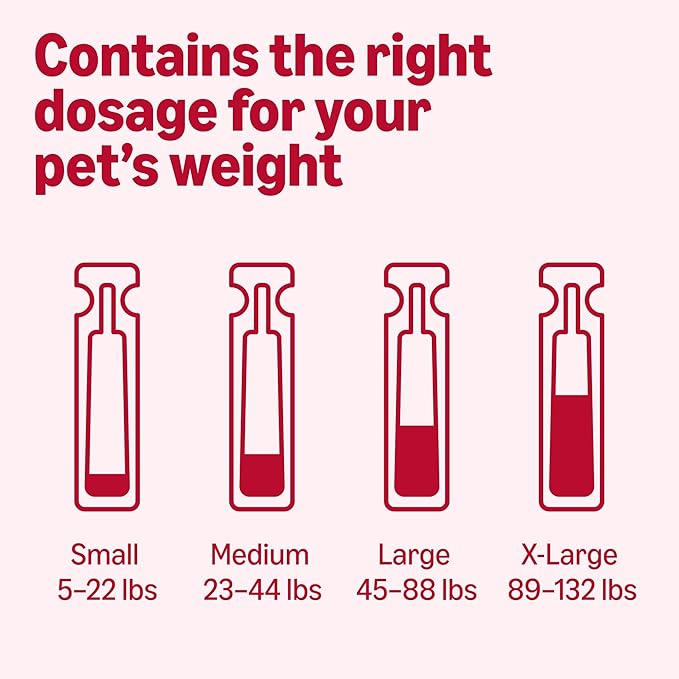 Amazon Basics Flea and Tick Topical Treatment for X-Large Dogs (89-132 Pounds), 6 Count, Packaging May Vary