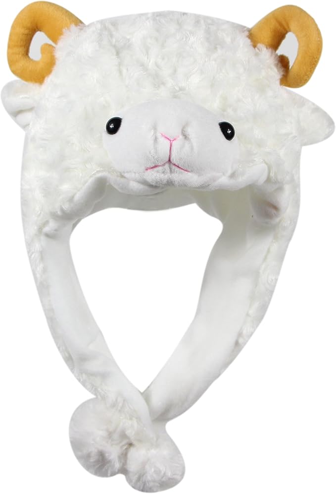 Plush Fun Animal Hats One Size Cap Polyester With Fleece Lining