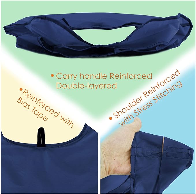 BeeGreen 20 Pack Navy Blue Reusable Grocery Bags with Storage Pouch Wholesale Reusable Shopping Bags Bulk w Elastic Band 50LBS X-Large Foldable Tote Bags Machine Washable-Heavy Duty Cloth Bags