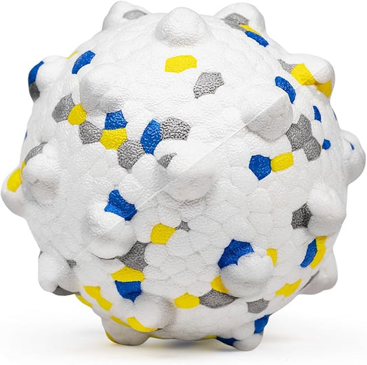 3.7'' Dog Balls for Dogs Aggressive Chewers Indestructible Tennis Durable Bouncy Interactive Dog Toy Balls for Fetch Game Floating Balls (White Large)