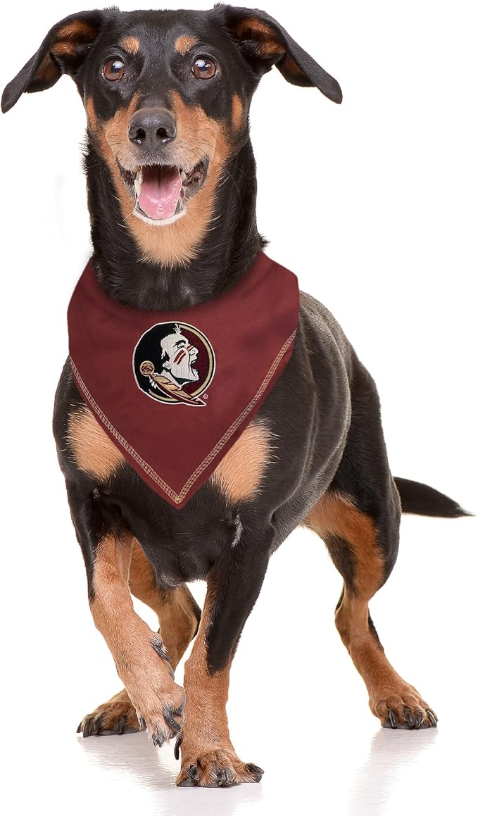 Pets First NCAA Florida State Seminoles Tie Bandana, Large/X-Large. Dog Cat Scarf Bib for Pet. Ultimate Game-Day Party Bandana (FSU-3550-L-XL)