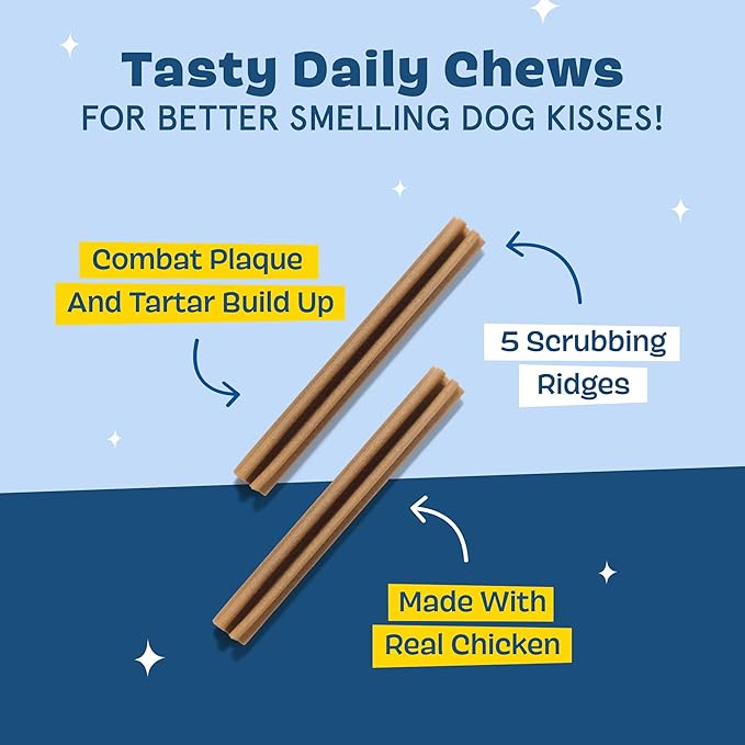 Barkbox Bright Original Dog Dental Chew Sticks Plaque and Tartar Cleaning, Large Breeds, 2X 15 Count Bags - (30 Chews)