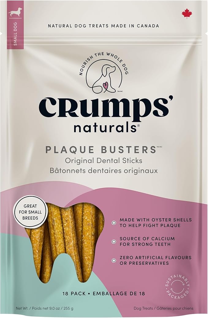 Crumps' Naturals Plaque Busters 3.5" (18ct) 9.0oz/255g Dog Dental Treat