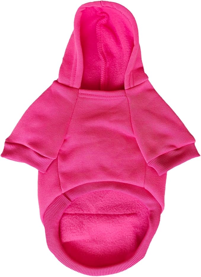 Jecikelon Winter Dog Hoodie Sweatshirts with Pockets Warm Dog Clothes for Small Dogs Chihuahua Coat Clothing Puppy Cat Custume (Rose red, X-Large)