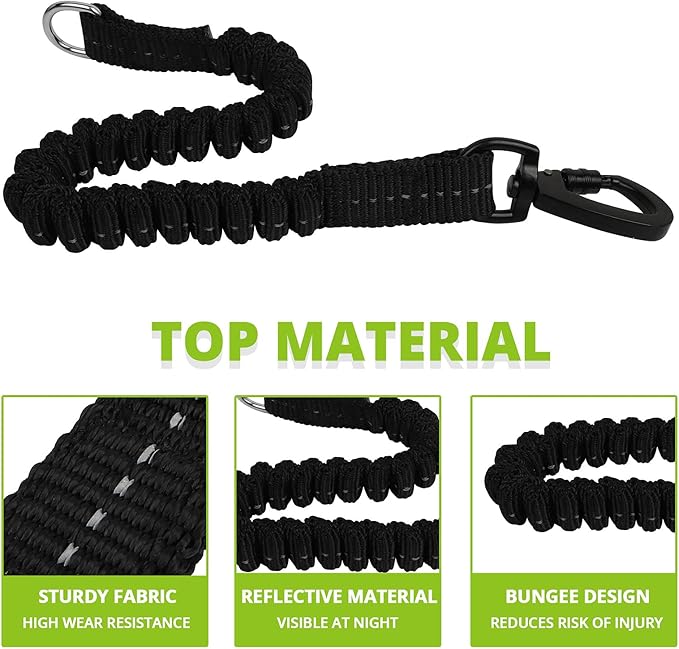 Long Dog Leash 100 FT: Heavy Duty Rope Leashes for Dogs Training with Swivel Lockable Hook Reflective Threads Bungee and Padded Handle - Dog Lead for Large Small Medium Dogs Outside Walking Hiking