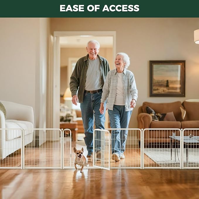 FXW Homeplus Unleashed Indoor Dog Playpen - Stress-Free and Safe Play, Heavy Duty 24 Inch 16 Panels Dog Pen for Puppy and Small Dogs, White│Patented