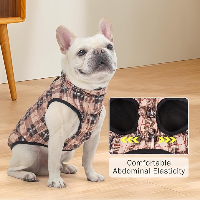 SCENEREAL Dog Winter Coat for Small Dogs Boys Girls - Warm Jacket with Built-in Harness, Fall Winter Waterproof Puppy Cold Weather Coat, Fleece Puffer Vest - Windproof Snow Pet Clothes