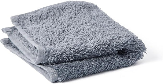 Coyuchi Cloud Loom Organic Towels, Wash Cloth - Steel Blue (12" x 12")