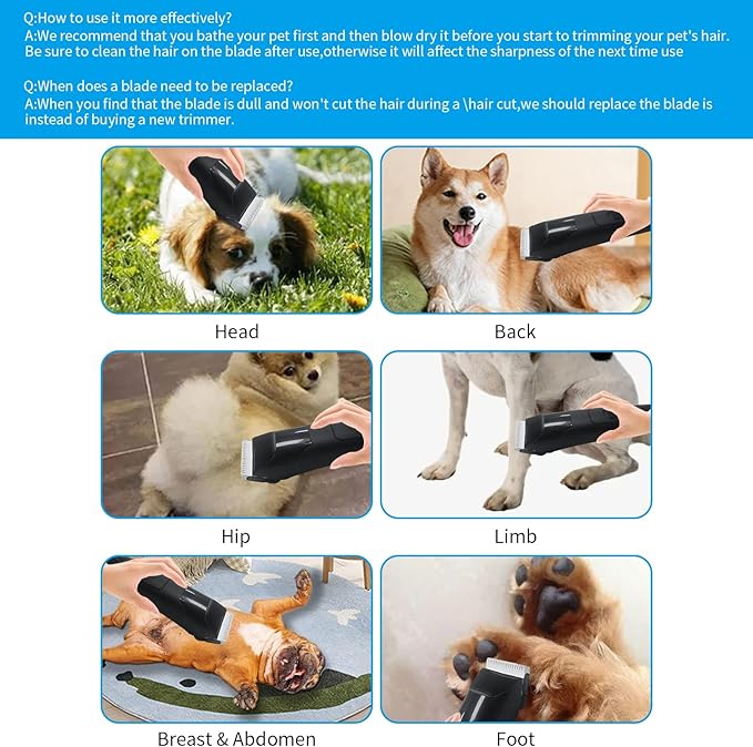 Detachable Pet Dog Grooming Clipper Ceramic Blade,Compatible with Andis Size 40 Cut Length 1/100"(0.25mm),Compatible with Oster A5, Wahl KM Series Clippers