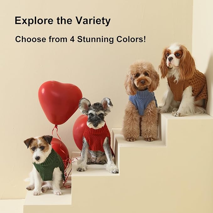 Dog Sweaters for Small Male, Medium Dogs Boy, Girl Female, Puppy Sweater Large Dog Sweaters Pet Clothes Christmas Soft Puppies Clothing Winter Warm Outfit for Cat Apparel(Orange,M)