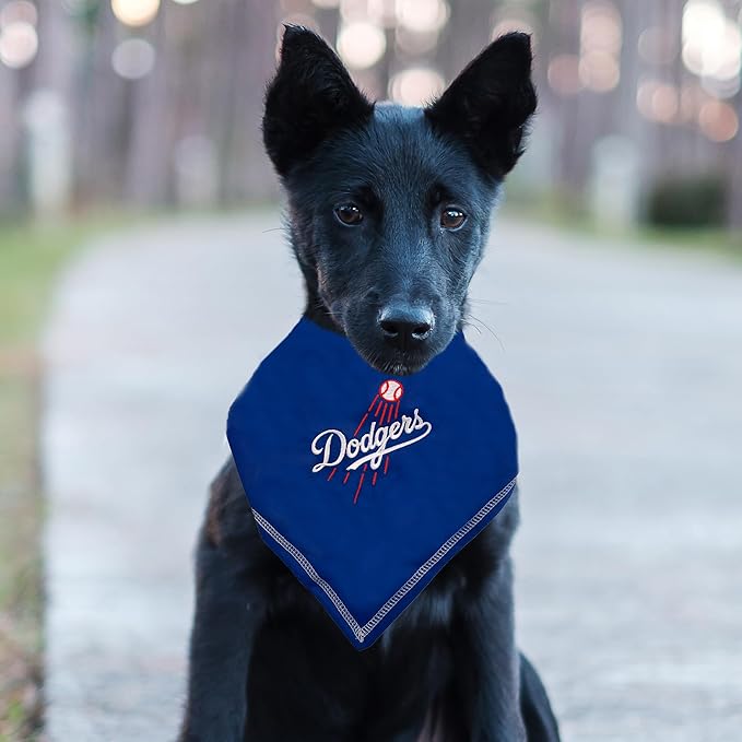 Pets First MLB Los Angeles Dodgers TIE Bandana, Small/Medium. Dog Bandana Scarf Bib for Pet Cat Dog. The Ultimate Game-Day, Party Bandanna, Birthday Event
