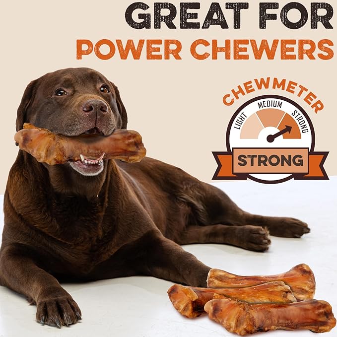 BRUTUS & BARNABY Shin Bones for Dogs – 100% USA-Sourced Beef Bones – Long-Lasting Chew for Large Breeds and Aggressive Chewers – Natural, High Protein, Dental Health Support, (1-pk) – Made in The USA