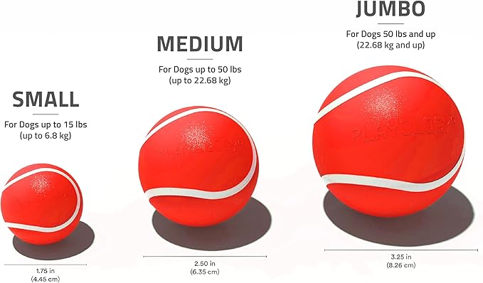 Playology Dog Toys | Squeaky Chew Ball - Bouncy Durable Floating Fetch Ball for Dogs, Value 3-Pack | Small Beef Scented Toy - Easy to Clean and Made from Non Toxic Materials