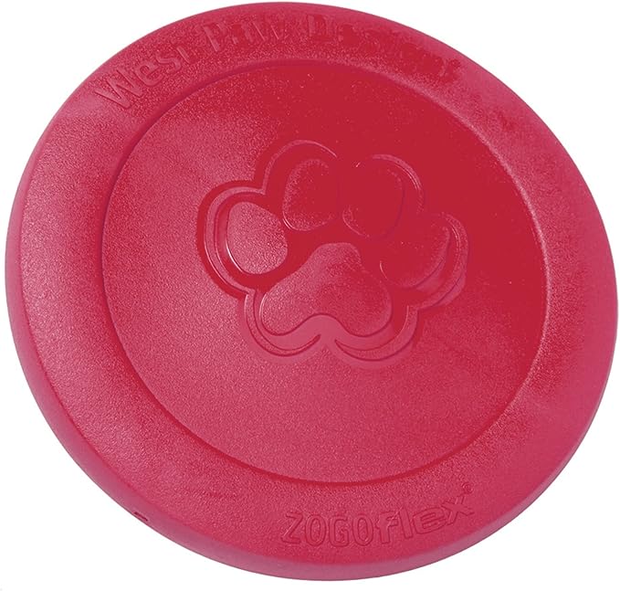 WEST PAW Zogoflex Zisc Dog Flying Disc, High Flying Aerodynamic Disc for Dogs Puppy – Lightweight, Floatable Disc for Fetch, Tug of War, Catch, Play – Doubles as Food/Water Bowl, Large 8.5", Ruby