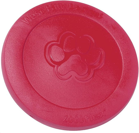 WEST PAW Zogoflex Zisc Dog Flying Disc, High Flying Aerodynamic Disc for Dogs Puppy – Lightweight, Floatable Disc for Fetch, Tug of War, Catch, Play – Doubles as Food/Water Bowl, Large 8.5", Ruby