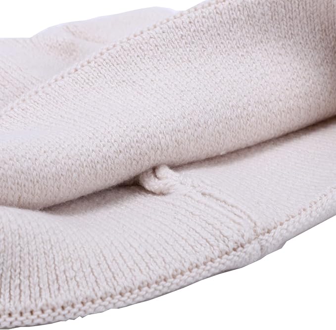 Cat Ear Beanie for Women Girls, Autumn Winter Knit Cuff Beanie Hip Hop Beanie Hat Cat Crochet Ski Cap