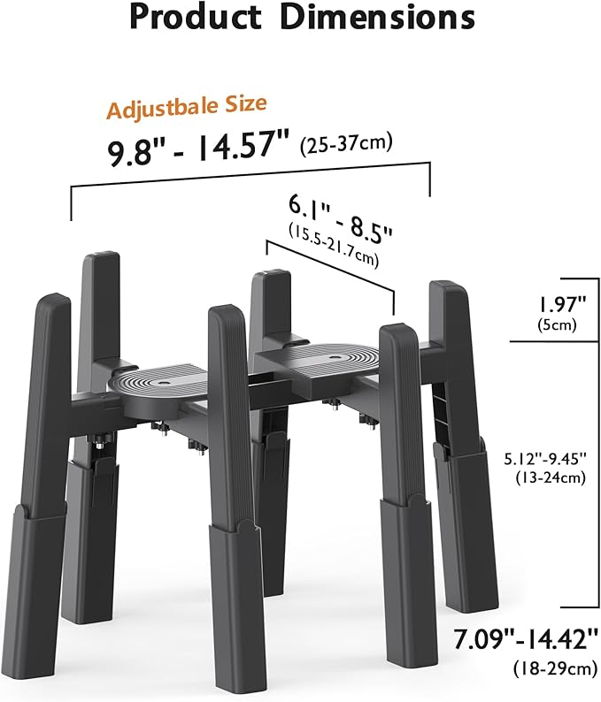 CZPET Dog Water Dispenser Stand, Holder for Pet Automatic Feeders, Width and Height Adjustable Elevated Stand for Pet Feerders, Suitable for Large Dogs [Stand Only]