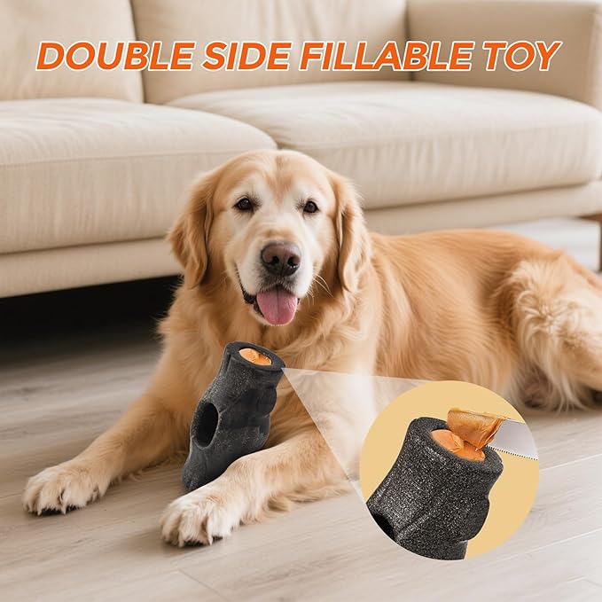 AUSCAT Indestructible Dog Frozen Treat Toy, Dog Enrichment Toys for Aggressive Chewers, Durable Toy to Keep Busy, Stump Shape
