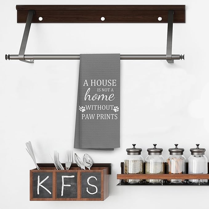 TNUW Dog Kitchen Towels, 16"24", Soft & Absorbent Kitchen Tea Towels, Dog Lovers Gifts (Grey 1)