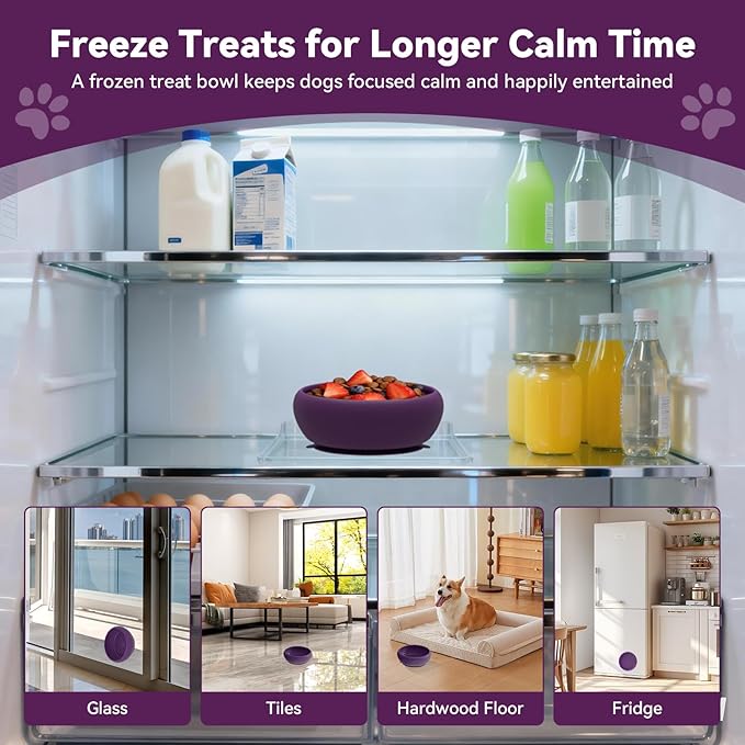 Slow Feeder Dog Bowl, BPA-Free Silicone Lick Mat for Small and Medium Dogs, Non-Slip & Dishwasher Safe (Package)