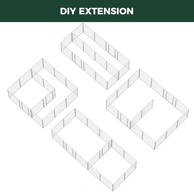 FXW Homeplus Unleashed Indoor Dog Playpen - Stress-Free and Safe Play, Heavy Duty 32 Inch 16 Panels Dog Pen with Connectors (Pack of 2) for Small and Medium Dogs, White│Patented